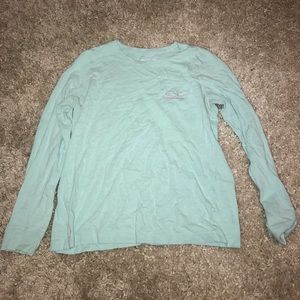 Vineyard Vines Long Sleeve Teal Vintage Whale Tee